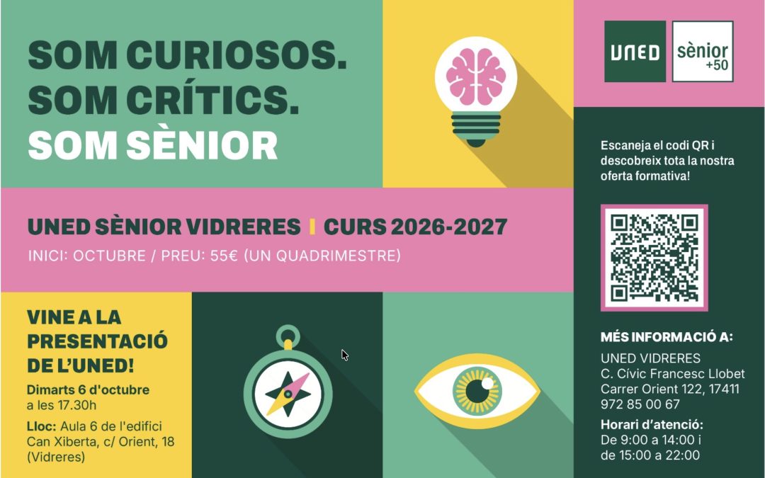 Vidreres presenta el programa UNED Sènior, amb cursos universitaris per a majors de 55 anys